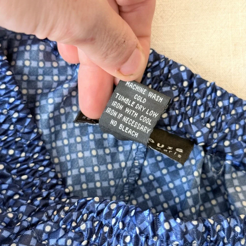Robert Louis Mens XL Blue Silk Blend‎ Geometric Grid Boxer Shorts Sleepwear